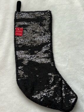 Wondershop Black Sequined Glitter Christmas Stocking NWT
